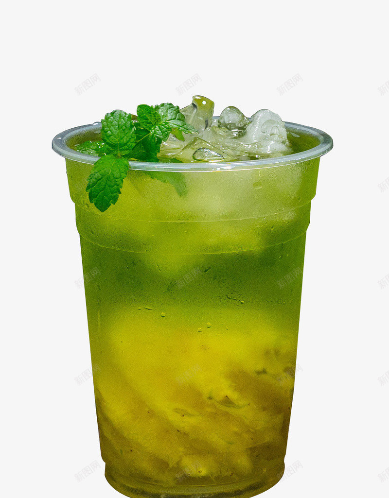 菠萝水果茶奶茶png免抠素材_新图网 https://ixintu.com 夏季 奶茶 水果茶 菠萝