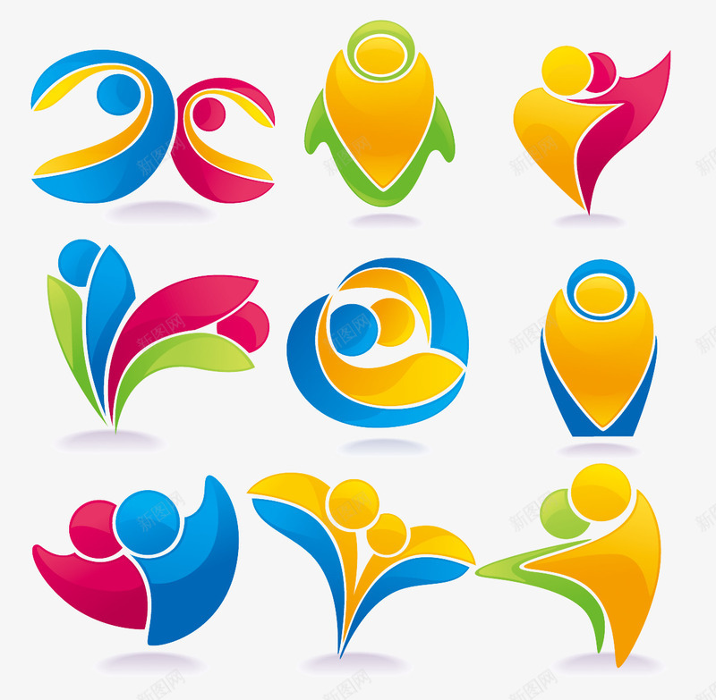 标识图标png_新图网 https://ixintu.com LOGO 人物组合 卡通 双人