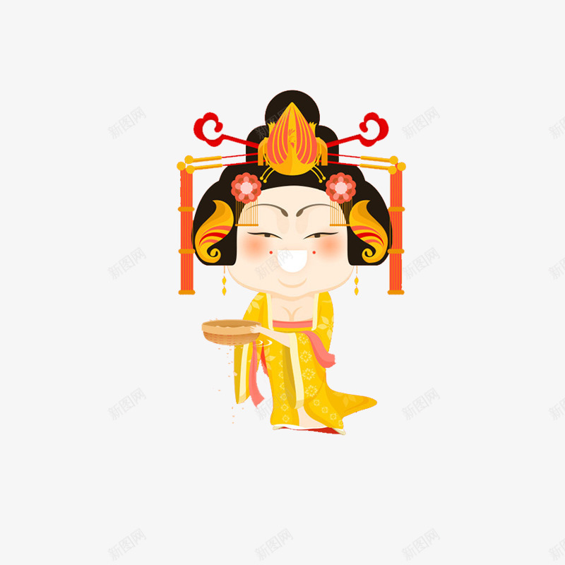 卡通古代女王人物形象png免抠素材_新图网 https://ixintu.com 人物形象 卡通形象 古代皇后 女王
