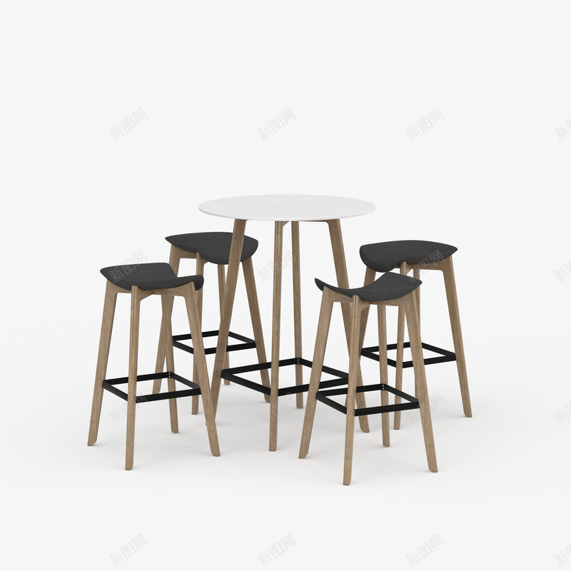 黑白色酒吧吧台桌组合png免抠素材_新图网 https://ixintu.com 吧台桌 吧台桌组合 桌子 酒吧 黑白色 黑白色酒吧吧台桌组合