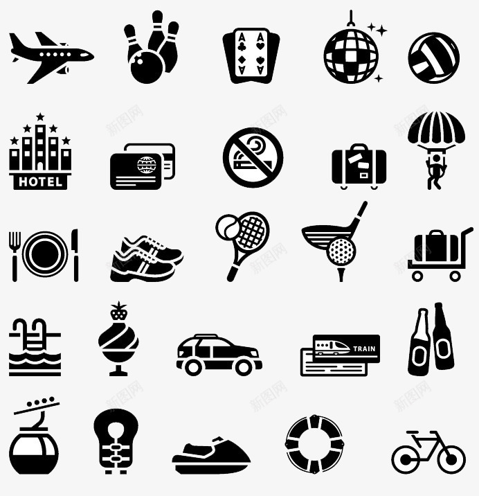 生活用品交通工具图案图标png_新图网 https://ixintu.com 交通工具 生活用品 自行车 飞机