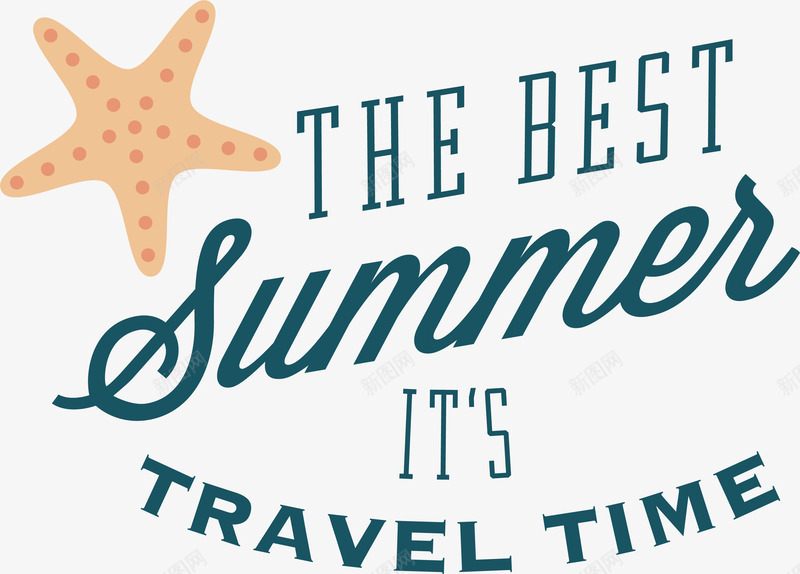 夏季英文度假标签矢量图ai免抠素材_新图网 https://ixintu.com summer 旅行 标签 海报度假 海星 航海 矢量图