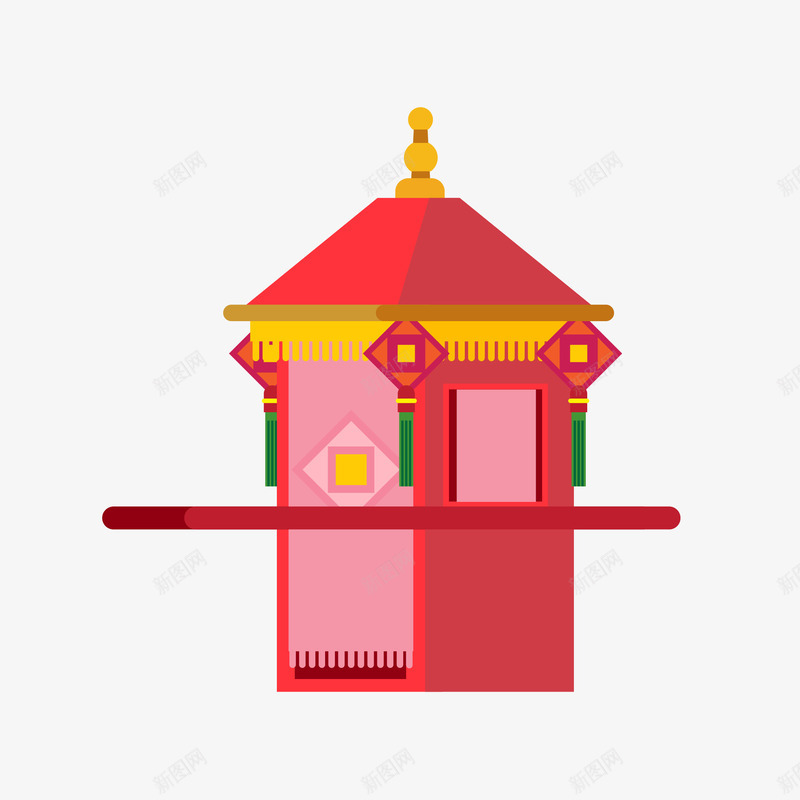 红色古代手绘轿子矢量图ai免抠素材_新图网 https://ixintu.com 300像素图 AI免抠 大图免抠 手绘 轿子 高清免抠 矢量图