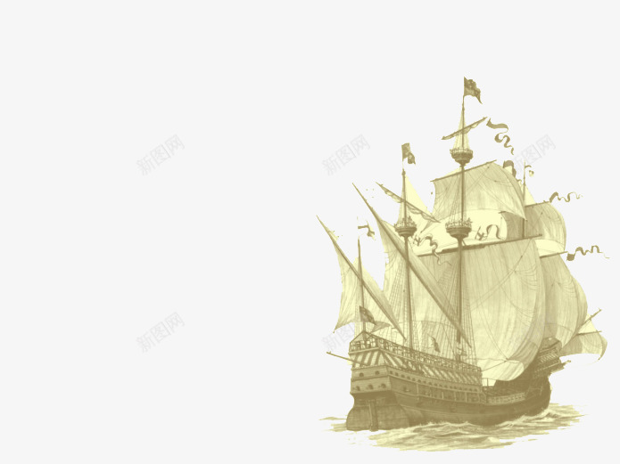 手绘卡通古代帆船png免抠素材_新图网 https://ixintu.com PPT背景 PPT背景图片 卡通帆船 古代帆船 手绘帆船 船只 装饰