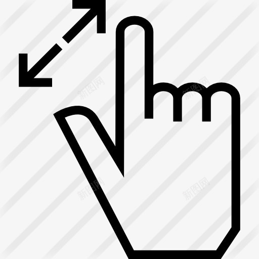 放大图标png_新图网 https://ixintu.com 多媒体选项 手 手势 手和手势 手指 放大 曲线箭头 触摸屏