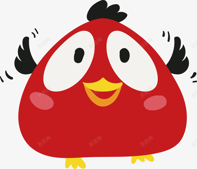 胖墩墩的卡通小鸟png免抠素材_新图网 https://ixintu.com 卡通手绘 可爱 喜鹊 小鸟 报喜鸟 爱情鸟 红色小鸟 胖墩墩 飞翔 鸟类