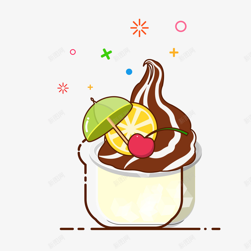 卡通可爱装饰冰激凌卡通海报png免抠素材_新图网 https://ixintu.com 冰激凌插画 冰激凌设计 卡通冰激凌 卡通装饰 夏季美食 小清新插画 广告设计 海报设计