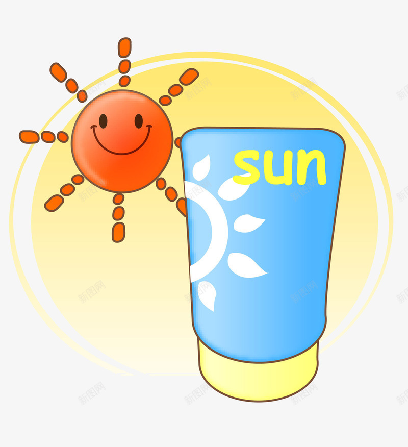 夏季防晒霜卡通插画png免抠素材_新图网 https://ixintu.com 夏天 夏季防晒霜卡通插画 天气 太阳 季节 象征