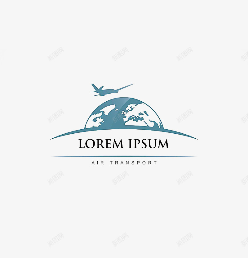 蓝色简易的logo图标png_新图网 https://ixintu.com logo 地球 蓝色 飞机