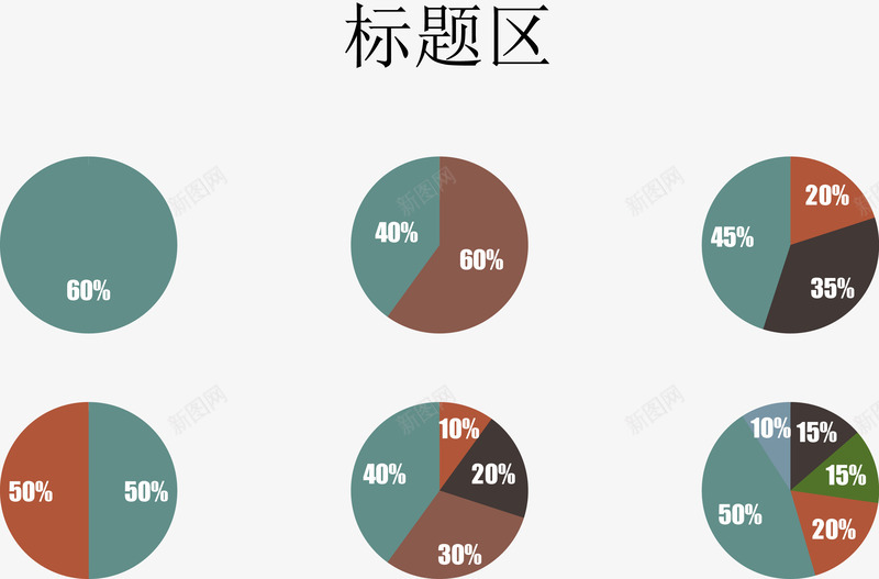 各项分类占比饼图png免抠素材_新图网 https://ixintu.com 信息表 分类标签 数据图表 流程图 结构组合
