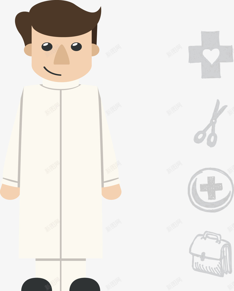 医生职业介绍图矢量图ai免抠素材_新图网 https://ixintu.com ppt插图 分类信息 扁平创意图 结构组合 矢量图