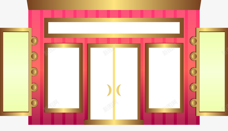 卡通店铺png免抠素材_新图网 https://ixintu.com 卡通 卷帘门 商店 商铺 商铺门 店铺 房屋 矢量门 门