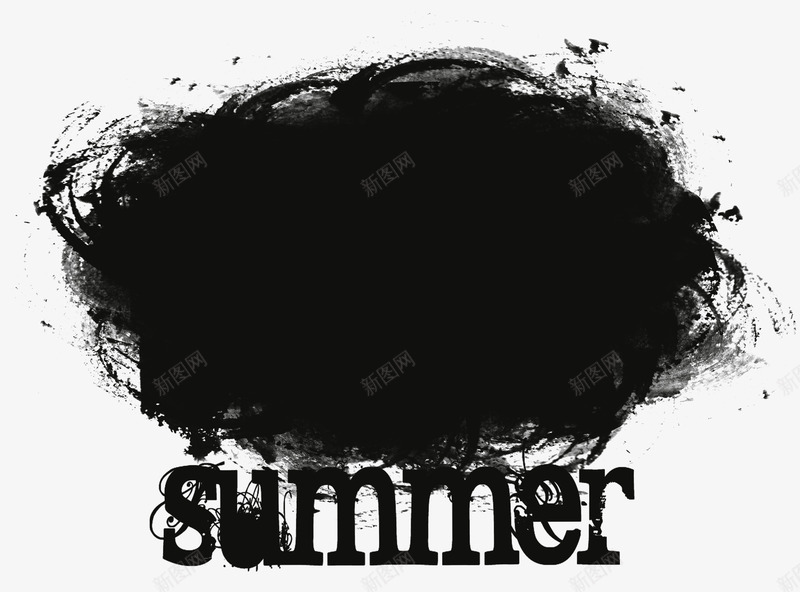 summerpng免抠素材_新图网 https://ixintu.com 夏季 文本框 边框 阴影 黑色