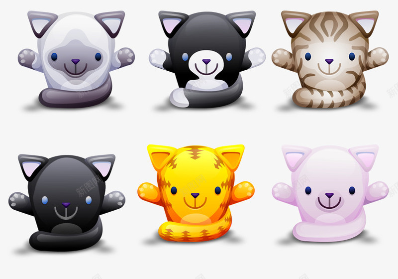 可爱的小猫卡通玩具png免抠素材_新图网 https://ixintu.com 卡通 可爱 小猫 玩具
