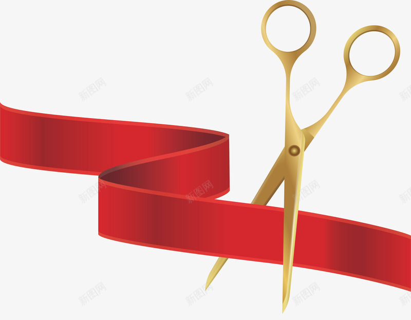 店铺开业典礼png免抠素材_新图网 https://ixintu.com 剪彩典礼 开业 开业典礼 矢量png 红丝带 金剪刀