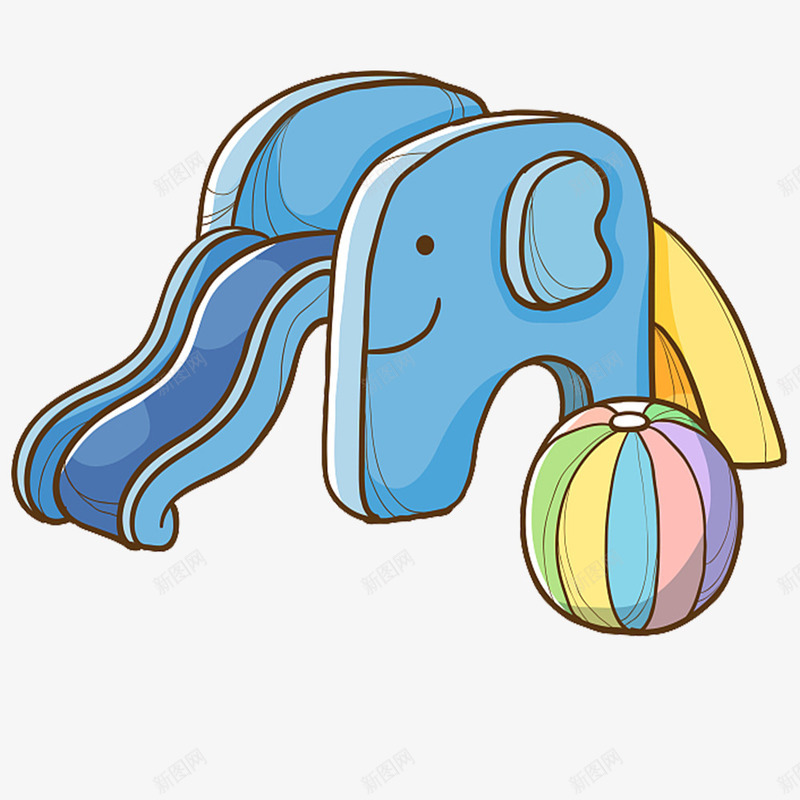 儿童玩具png免抠素材_新图网 https://ixintu.com 儿童公园 儿童玩具 彩绘 手绘 插画 滑梯 玩具