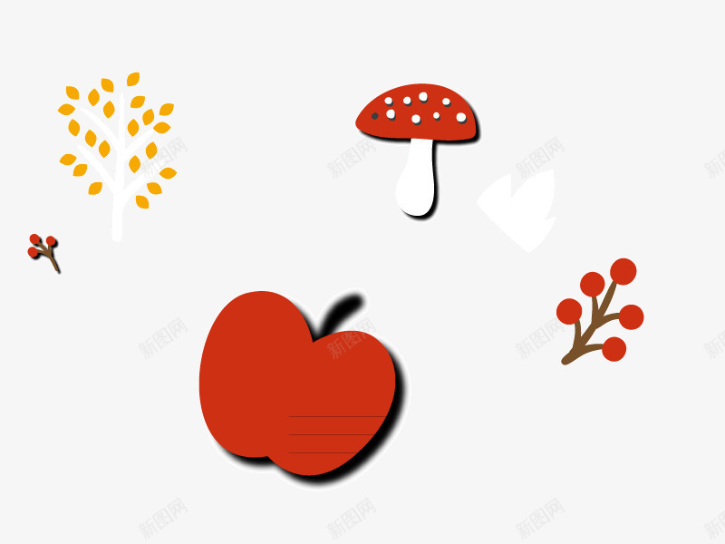 苹果秋天秋收卡通png免抠素材_新图网 https://ixintu.com 卡通秋天 矢量卡通 秋天 秋天卡通 秋收 苹果