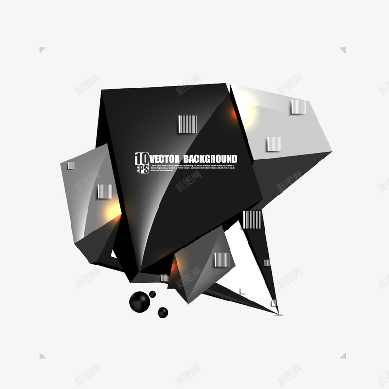 绚丽科技感背景png免抠素材_新图网 https://ixintu.com 光晕 多边形 科技 立体