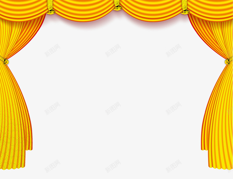 金色帷幕psd免抠素材_新图网 https://ixintu.com 帷幕 舞台 金色