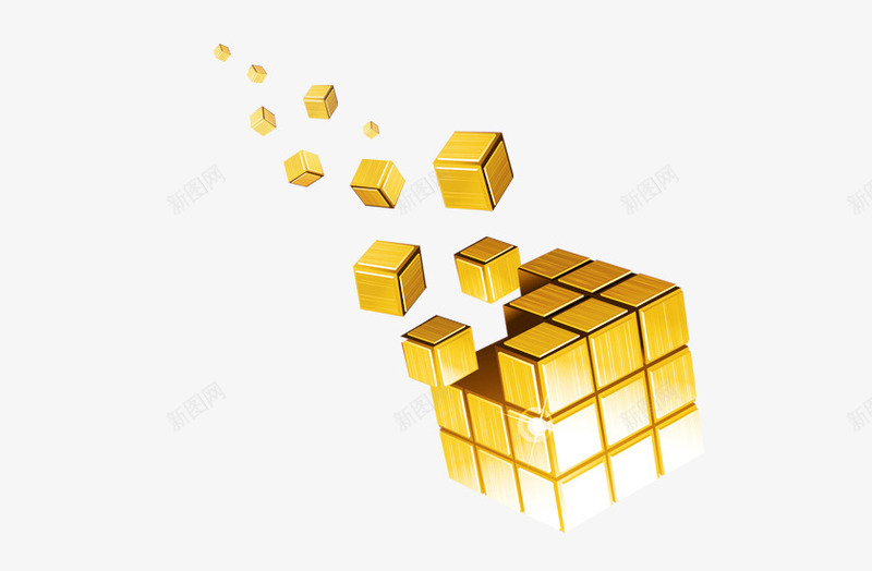 黄色方块png免抠素材_新图网 https://ixintu.com 一个 手绘 方块 方形的 智力玩具 金黄色的 魔方
