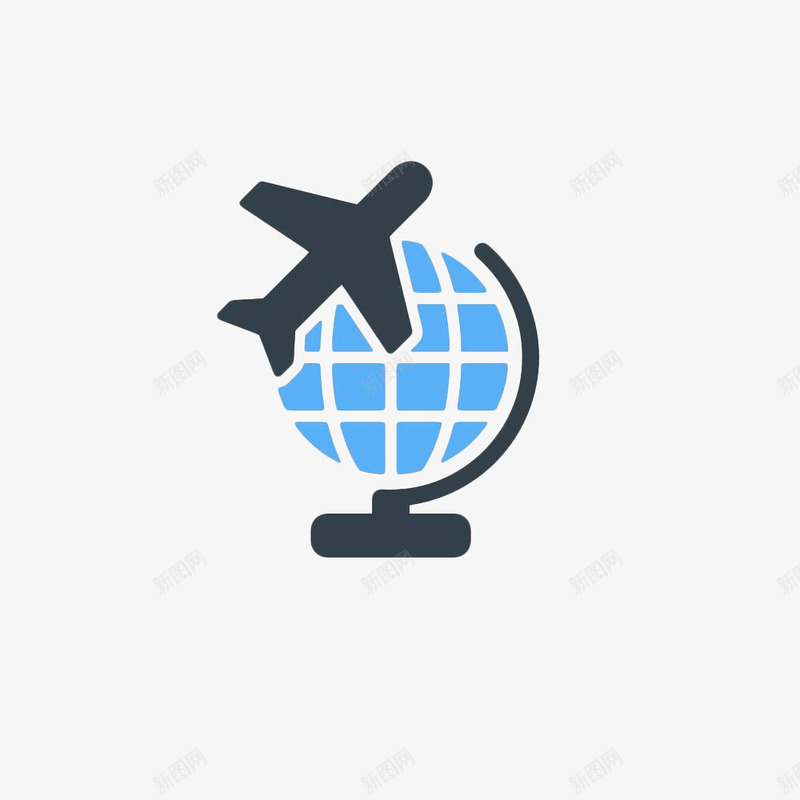 地球仪飞机图标png_新图网 https://ixintu.com 交通 图标 地球仪 手绘 航空 航线 飞机 飞机航线