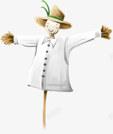 手绘稻草人png免抠素材_新图网 https://ixintu.com 手绘稻草人 秋天 稻草人