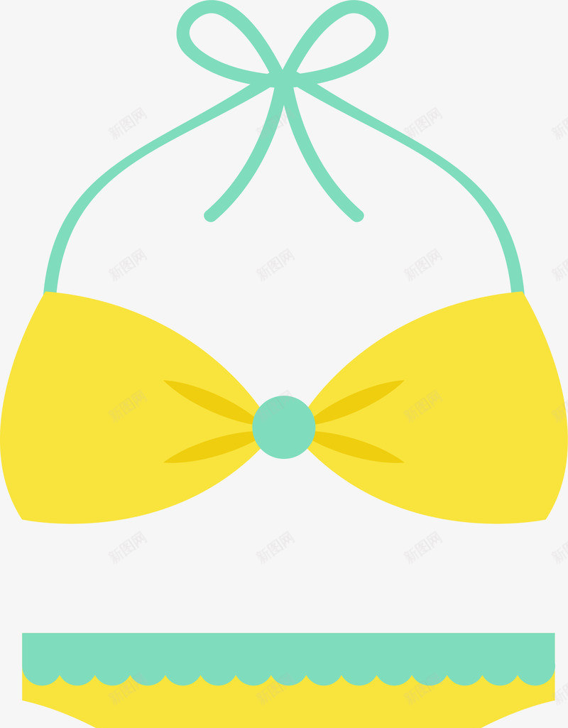黄色简约蝴蝶结泳衣png免抠素材_新图网 https://ixintu.com 夏天 夏季 夏日 比基尼 沙滩 泳衣 泳装 海边