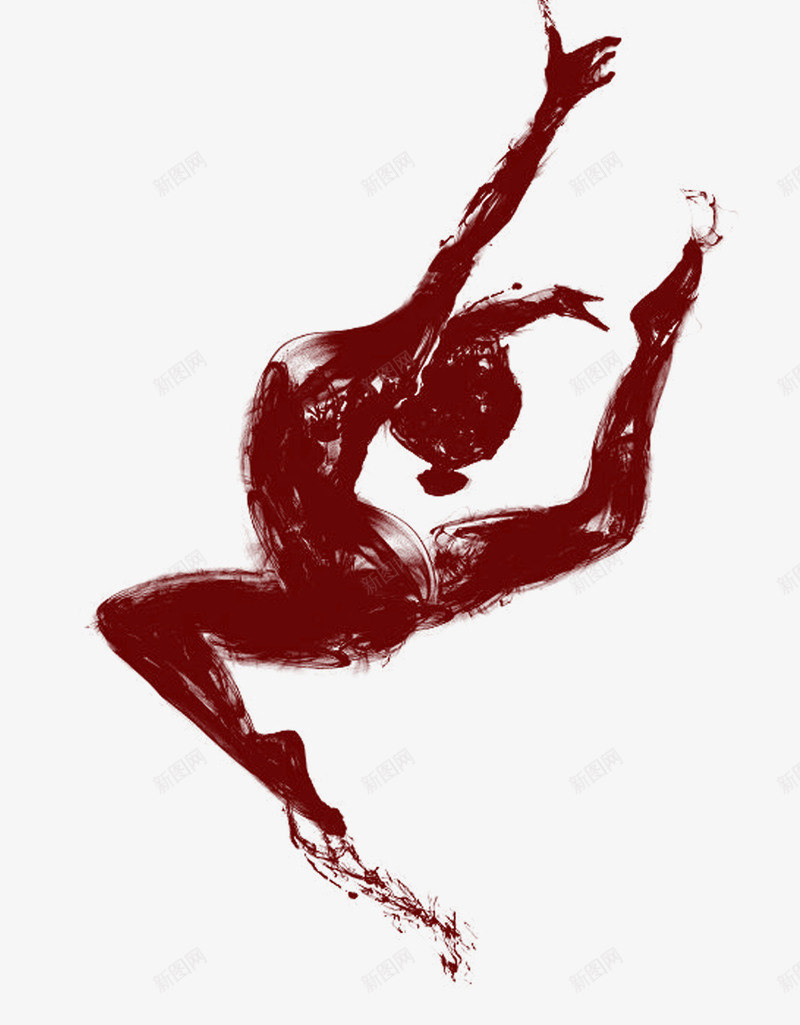 红色手绘舞蹈插画png免抠素材_新图网 https://ixintu.com 手绘 插画 梦想舞台 红色舞姿 舞蹈