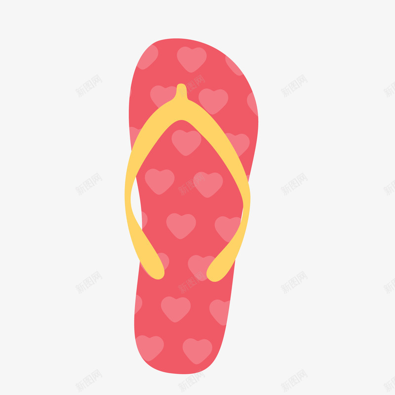 卡通手绘扁平化拖鞋png免抠素材_新图网 https://ixintu.com 卡通 夏季 女士 手绘 拖鞋 沙滩 爱心 红色 鞋子
