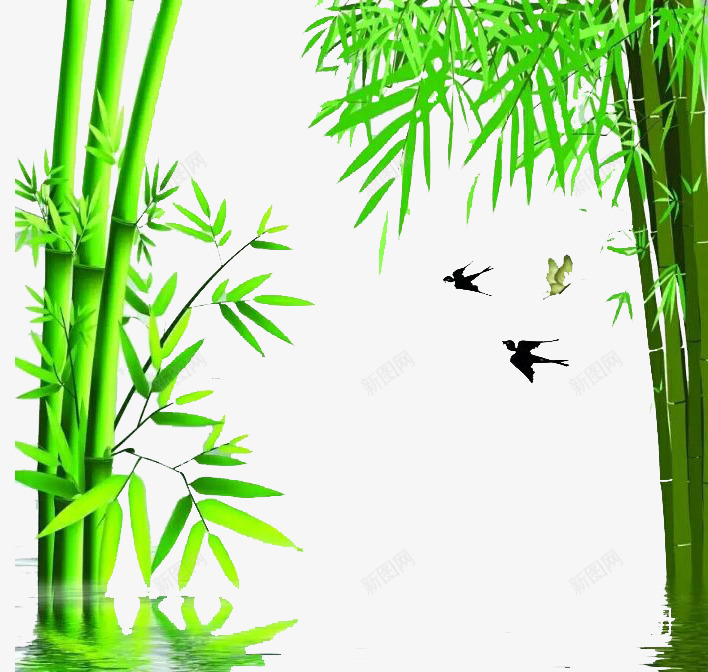 燕子纷飞竹子图png免抠素材_新图网 https://ixintu.com 家居装饰 燕子和竹子组合图案 燕子图案 竹子图案