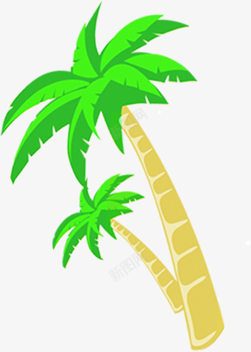 夏季绿色椰树卡通画png免抠素材_新图网 https://ixintu.com 卡通画 夏季 椰树 素材 绿色