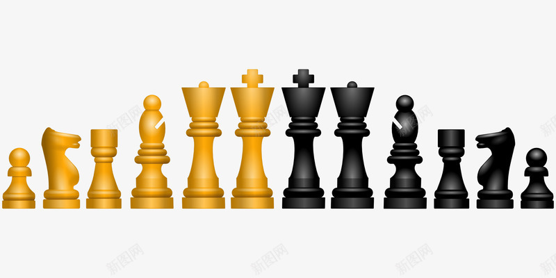 黑黄国际象棋png免抠素材_新图网 https://ixintu.com 国际象棋 玩具 装饰 黑黄