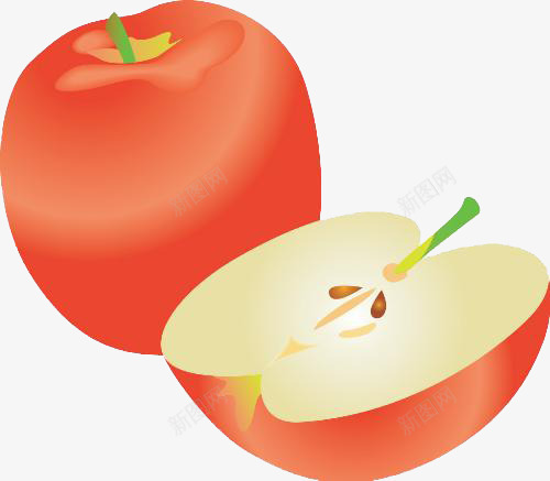 手绘卡通粉色苹果png免抠素材_新图网 https://ixintu.com 卡通 粉色 苹果