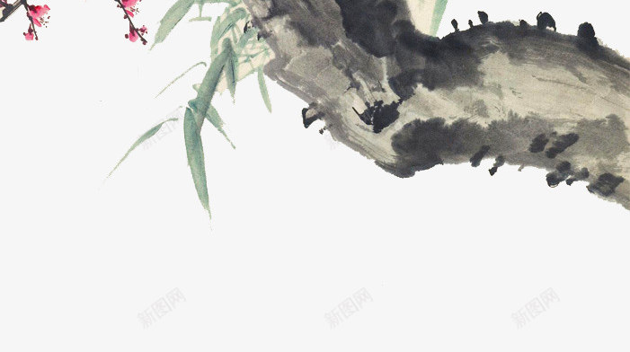 鸟在枝头png免抠素材_新图网 https://ixintu.com 中国风 小鸟 桃花 花枝 鸟在枝头