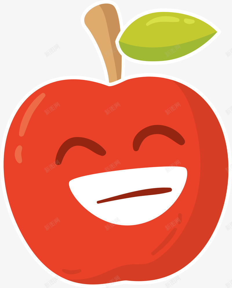 夏季笑嘻嘻的红色苹果png免抠素材_新图网 https://ixintu.com 夏季水果 夏季苹果 开心 笑嘻嘻 笑眯眯 红色苹果