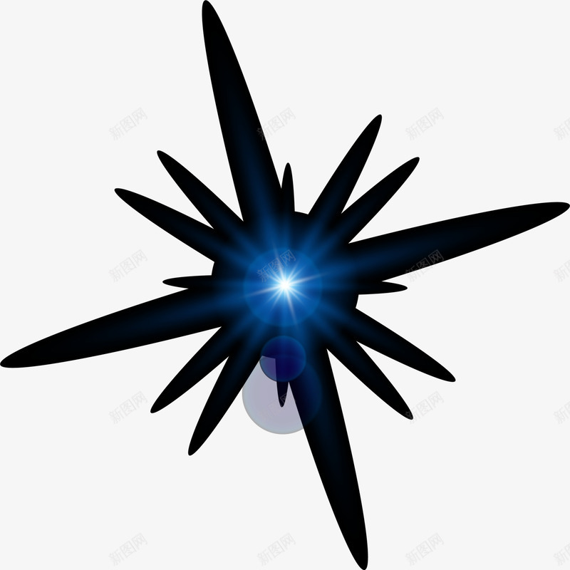 蓝色闪耀光芒png免抠素材_新图网 https://ixintu.com 光圈 光影 光晕 光辉 梦幻光线 耀眼光辉 蓝色光芒