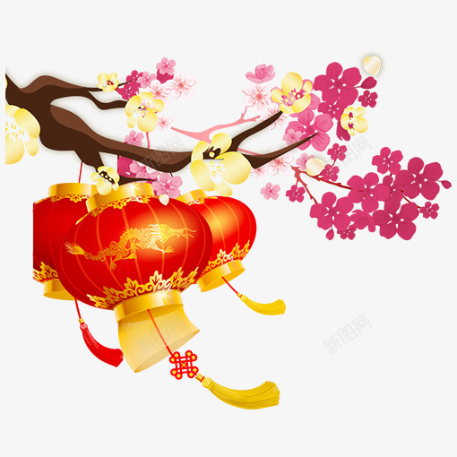 新年红色灯笼装饰png免抠素材_新图网 https://ixintu.com 各式灯笼 喜庆 新年灯笼 灯笼装饰 红色灯笼 金色光晕