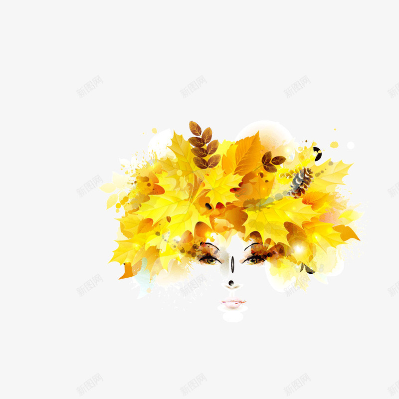 树叶美女剪影png免抠素材_新图网 https://ixintu.com 剪影 手绘 枯黄的树叶 树叶 秋天 美女 轮廓