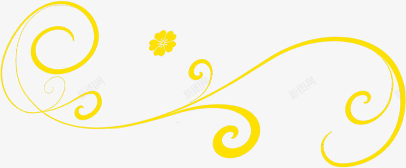 黄色唯美花朵树枝花纹png免抠素材_新图网 https://ixintu.com 树枝 花朵 花纹 黄色