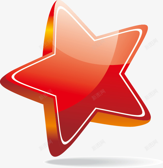 红色的五角星png免抠素材_新图网 https://ixintu.com PNG图形 PNG装饰 五角星 光晕 立体 装饰