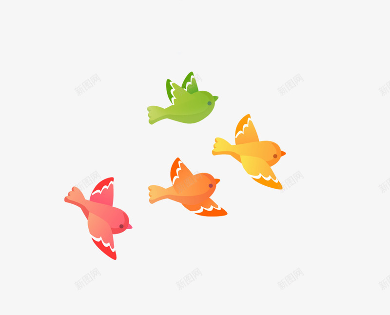 鸟儿插画png免抠素材_新图网 https://ixintu.com 卡通小鸟 彩色小鸟 燕子 飞翔 鸟 鸟儿插画 黑色燕子