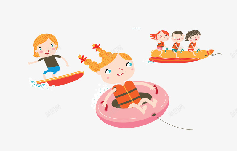 儿童卡通沙滩海边游psd免抠素材_新图网 https://ixintu.com 儿童 卡通 叶子 夏天 夏季 夏日盛惠 太阳 清凉一夏 游泳 蓝色 边框
