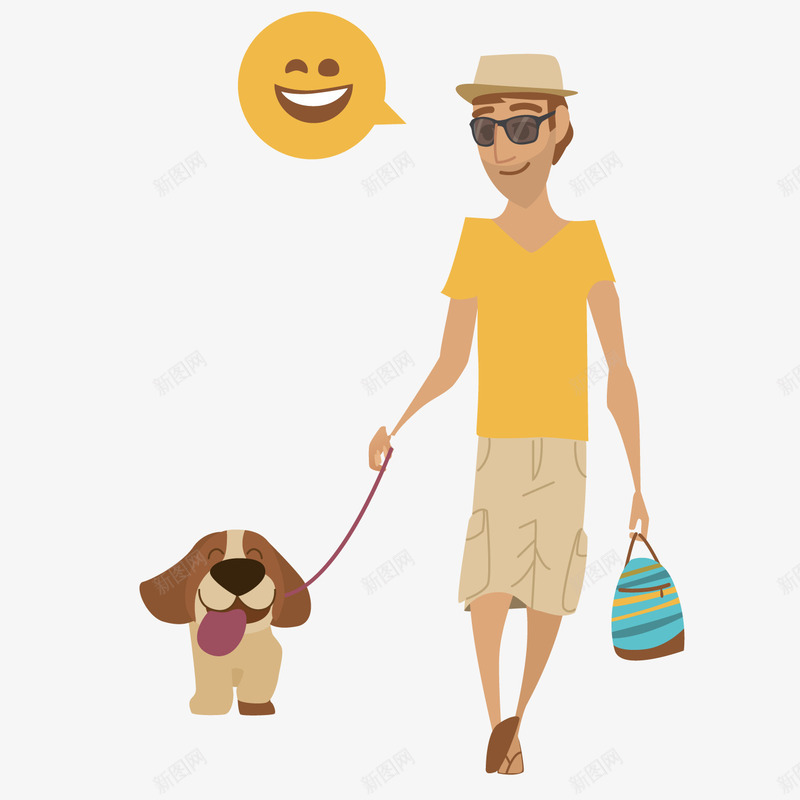 夏季晚饭后遛狗的男人png免抠素材_新图网 https://ixintu.com 夏季 晚饭 男人 遛狗