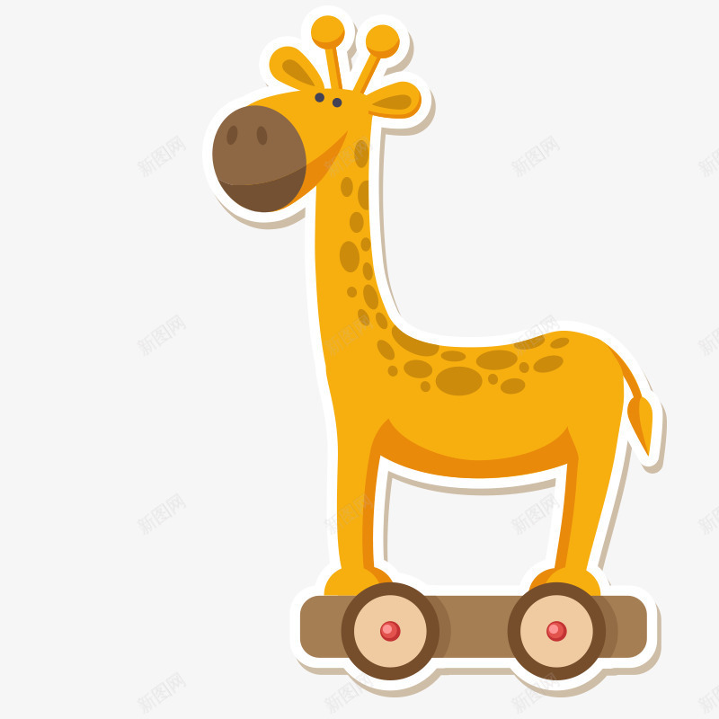 卡通插画母婴背景可爱png免抠素材_新图网 https://ixintu.com 卡通 可爱风格 插画 母婴背景素材 玩具 童趣 贴纸 长颈鹿