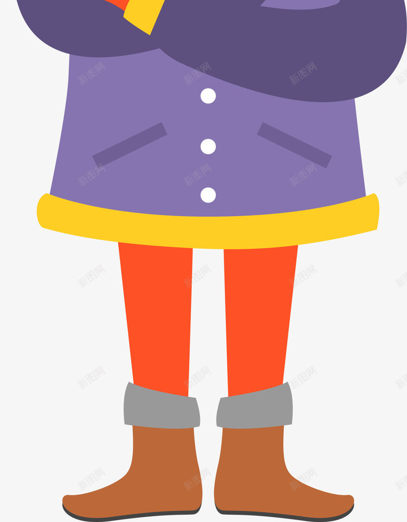 冬季卡通可爱小女孩png免抠素材_新图网 https://ixintu.com 冬季小女孩 冬季服装 卡通小女孩 双手交叉 可爱小女孩 开心