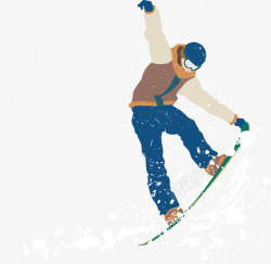 滑雪冬季旅游矢量图素材