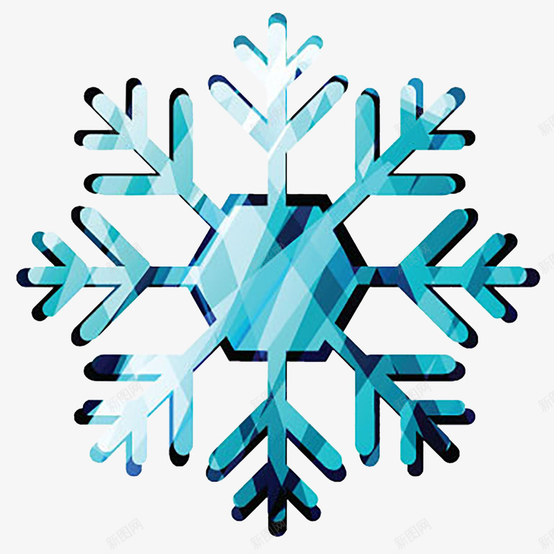 立体镜面雪花png免抠素材_新图网 https://ixintu.com 冬季 立体 蓝色 镜面 雪花