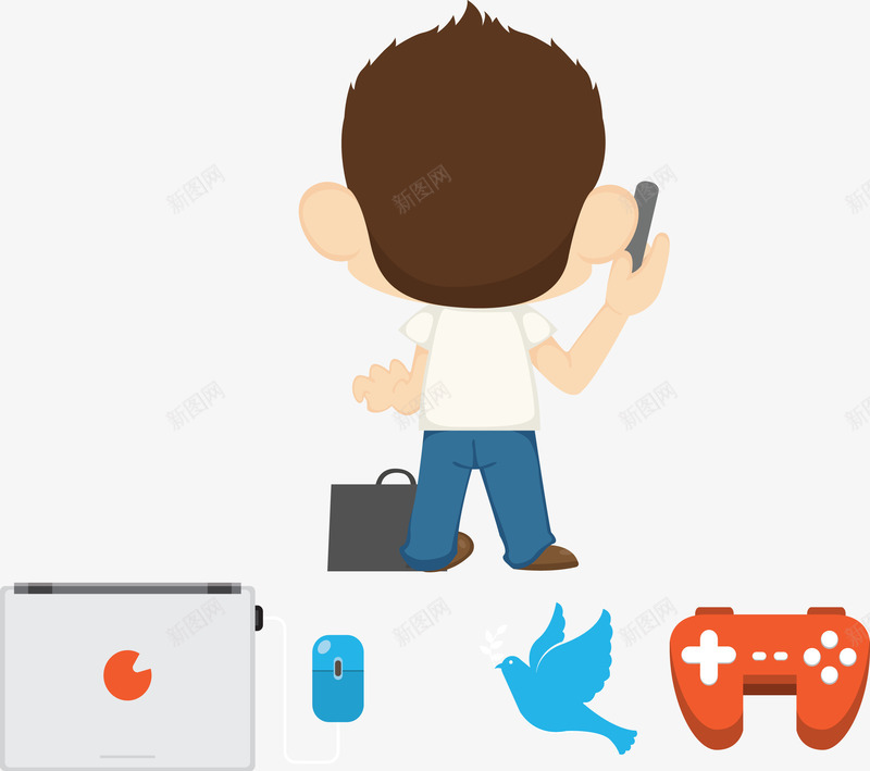 白领业务爱好介绍矢量图ai免抠素材_新图网 https://ixintu.com ppt插图 分类信息 扁平创意图 结构组合 矢量图