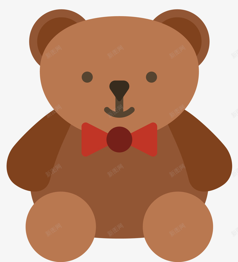 可爱的棕色熊玩具png免抠素材_新图网 https://ixintu.com 儿童矢量玩具 可爱 娃娃玩具 幼儿玩具 棕色玩具 熊 矢量玩具