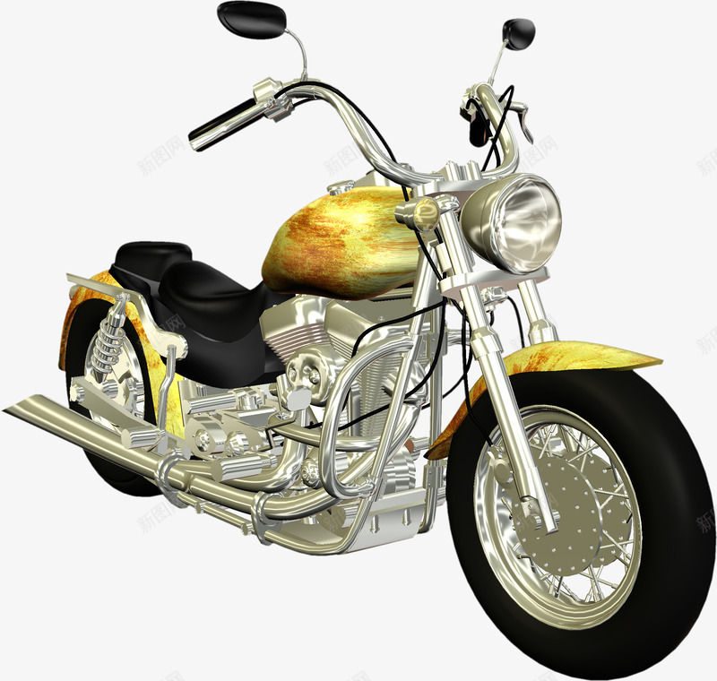 复古炫酷摩托车png免抠素材_新图网 https://ixintu.com moto 交通工具 哈雷 摩托车 机车